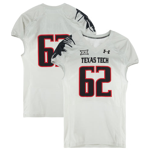 Texas Tech Red Raiders Team-Issued #62 White/Gray Jersey from the 2014 NCAA Football Season