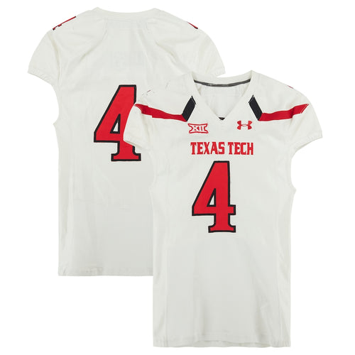 Texas Tech Red Raiders Team-Issued #4 White Jersey from the 2013 NCAA Football Season