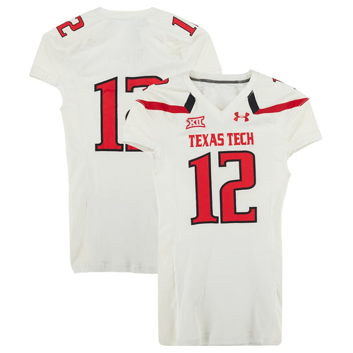 Texas Tech Red Raiders Team-Issued #12 White Jersey from the 2013 NCAA Football Season