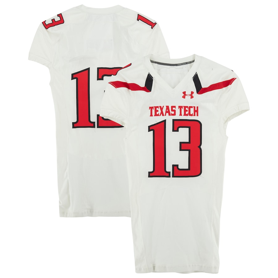 Texas Tech Red Raiders Team-Issued #13 White Jersey from the 2013 NCAA Football Season