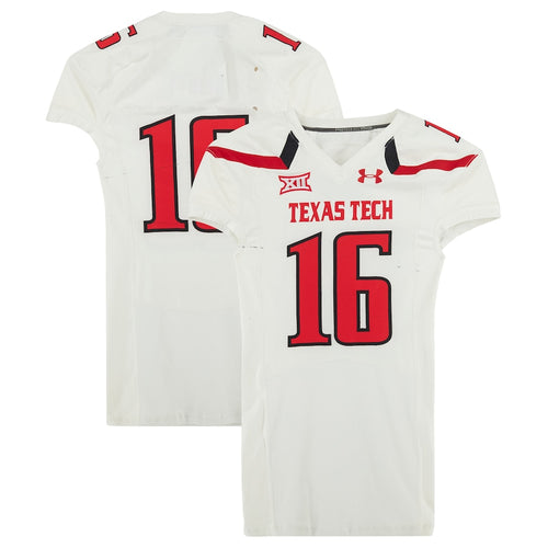 Texas Tech Red Raiders Team-Issued #16 White Jersey from the 2013 NCAA Football Season
