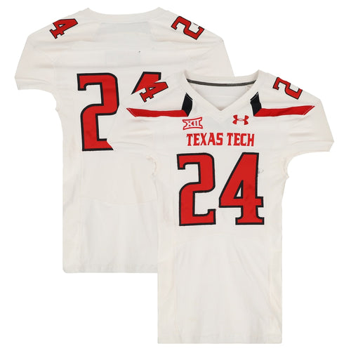 Texas Tech Red Raiders Team-Issued #24 White Jersey from the 2013 NCAA Football Season