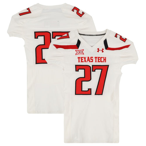 Texas Tech Red Raiders Team-Issued #27 White Jersey from the 2013 NCAA Football Season