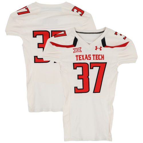 Texas Tech Red Raiders Team-Issued #37 White Jersey from the 2013 NCAA Football Season