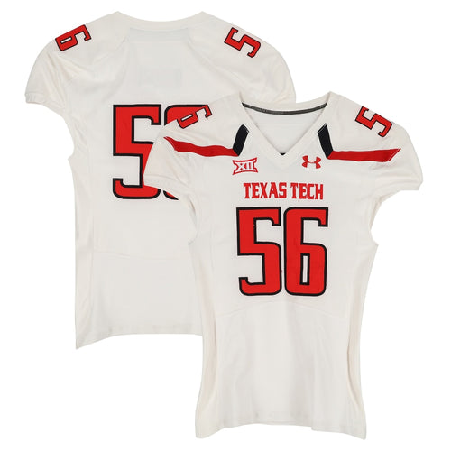 Texas Tech Red Raiders Team-Issued #56 White Jersey from the 2013 NCAA Football Season