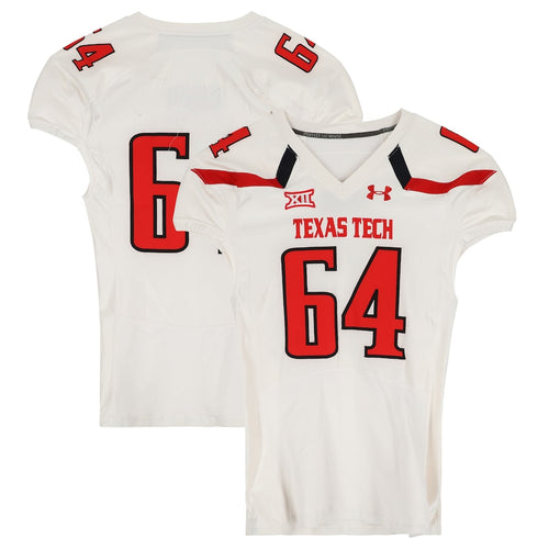 Texas Tech Red Raiders Team-Issued #64 White Jersey from the 2013 NCAA Football Season