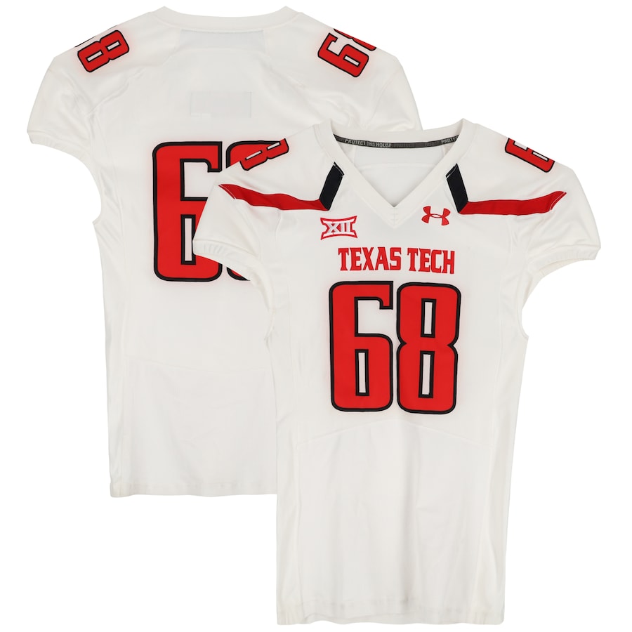 Texas Tech Red Raiders Team-Issued #68 White Jersey from the 2013 NCAA Football Season
