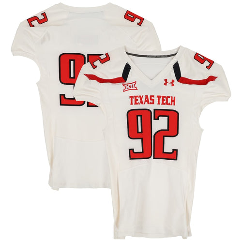 Texas Tech Red Raiders Team-Issued #92 White Jersey from the 2013 NCAA Football Season