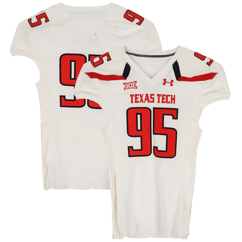 Texas Tech Red Raiders Team-Issued #95 White Jersey from the 2013 NCAA Football Season
