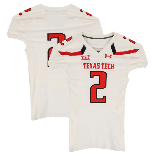 Texas Tech Red Raiders Team-Issued #2 White Jersey from the 2014 NCAA Football Season