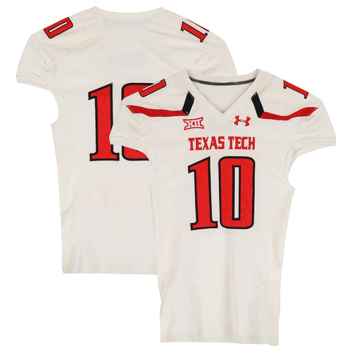 Texas Tech Red Raiders Team-Issued #10 White Jersey from the 2014 NCAA Football Season