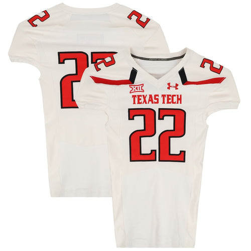 Texas Tech Red Raiders Team-Issued #22 White Jersey from the 2014 NCAA Football Season
