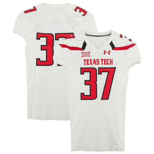 Texas Tech Red Raiders Team-Issued #37 White Jersey from the 2014 NCAA Football Season
