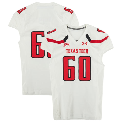 Texas Tech Red Raiders Team-Issued #60 White Jersey from the 2014 NCAA Football Season
