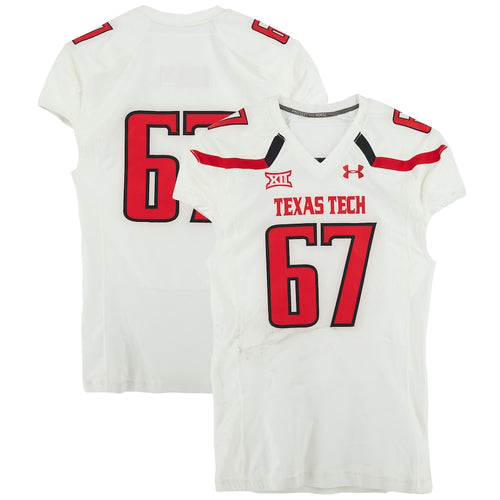 Texas Tech Red Raiders Team-Issued #67 White Jersey from the 2014 NCAA Football Season