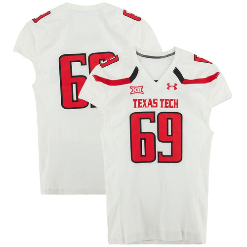 Texas Tech Red Raiders Team-Issued #69 White Jersey from the 2014 NCAA Football Season