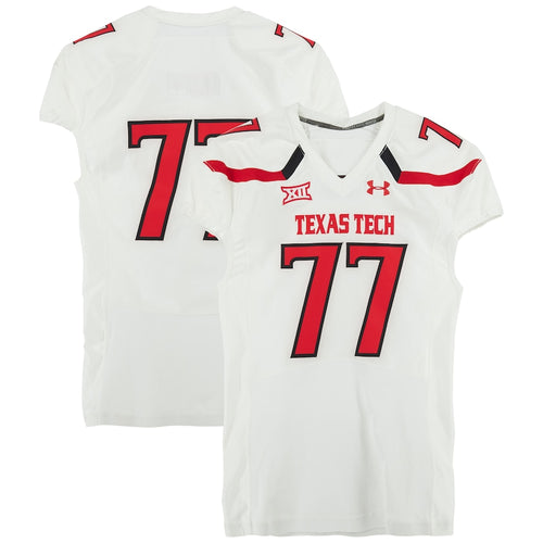Texas Tech Red Raiders Team-Issued #77 White Jersey from the 2014 NCAA Football Season