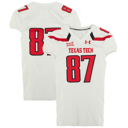 Texas Tech Red Raiders Team-Issued #87 White Jersey from the 2014 NCAA Football Season