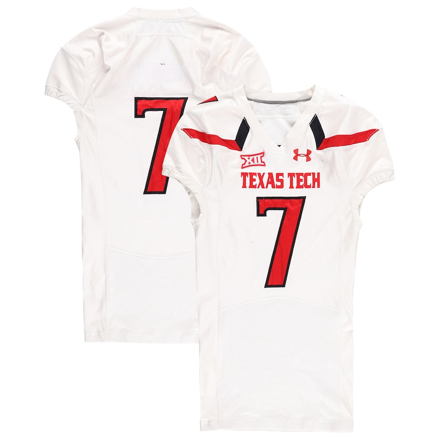 Texas Tech Red Raiders Team-Issued #7 White Jersey from the 2015 NCAA Football Season