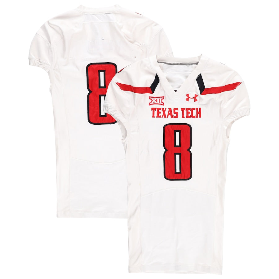 Texas Tech Red Raiders Team-Issued #8 White Jersey from the 2015 NCAA Football Season