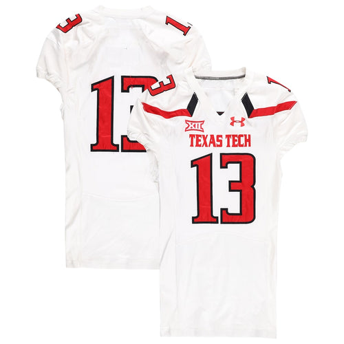 Texas Tech Red Raiders Team-Issued #13 White Jersey from the 2015 NCAA Football Season