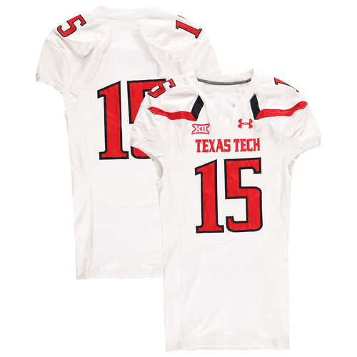 Texas Tech Red Raiders Team-Issued #15 White Jersey from the 2015 NCAA Football Season