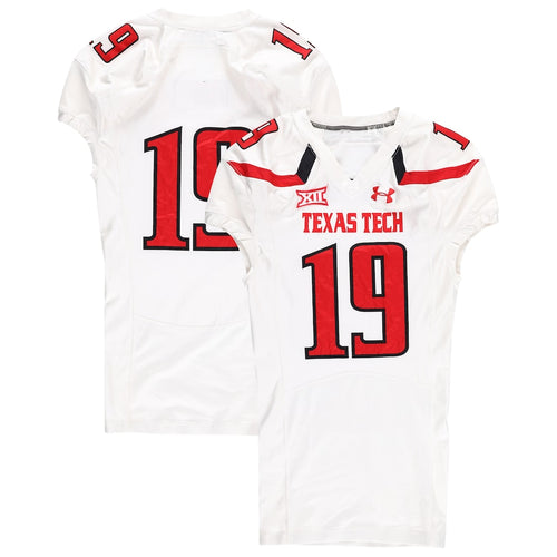 Texas Tech Red Raiders Team-Issued #19 White Jersey from the 2015 NCAA Football Season