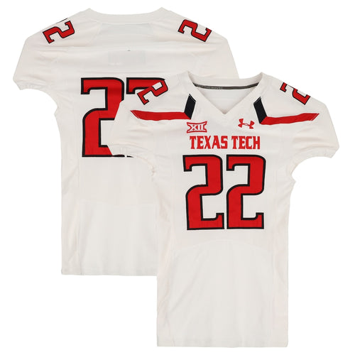 Texas Tech Red Raiders Team-Issued #22 White Jersey from the 2015 NCAA Football Season