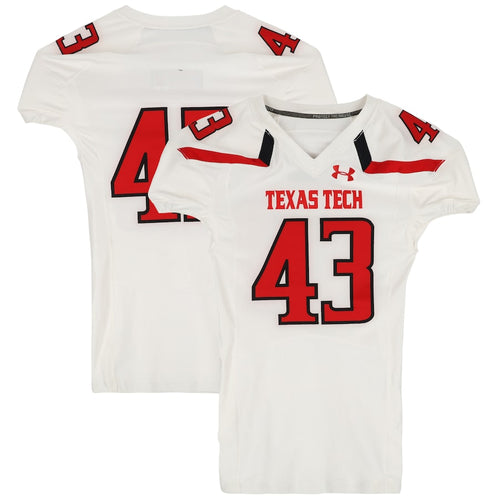 Texas Tech Red Raiders Team-Issued #43 White Jersey from the 2015 NCAA Football Season
