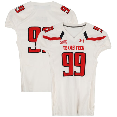 Texas Tech Red Raiders Team-Issued #99 White Jersey from the 2015 NCAA Football Season