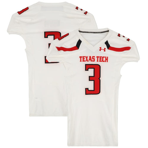 Texas Tech Red Raiders Team-Issued #3 White Jersey from the 2016 NCAA Football Season