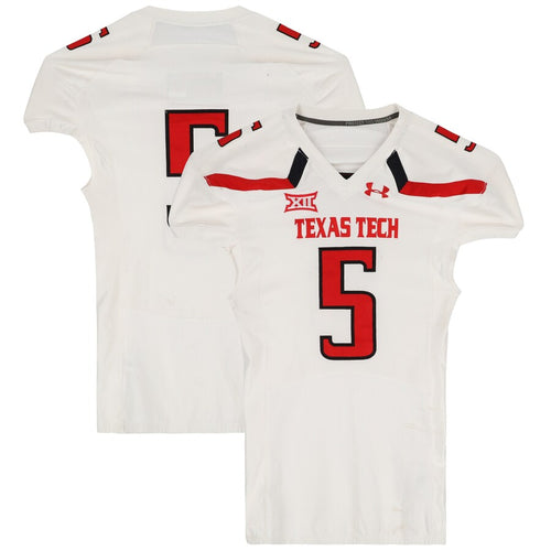 Texas Tech Red Raiders Team-Issued #5 White Jersey from the 2016 NCAA Football Season