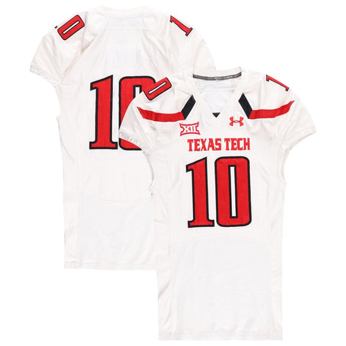 Texas Tech Red Raiders Team-Issued #10 White Jersey from the 2016 NCAA Football Season