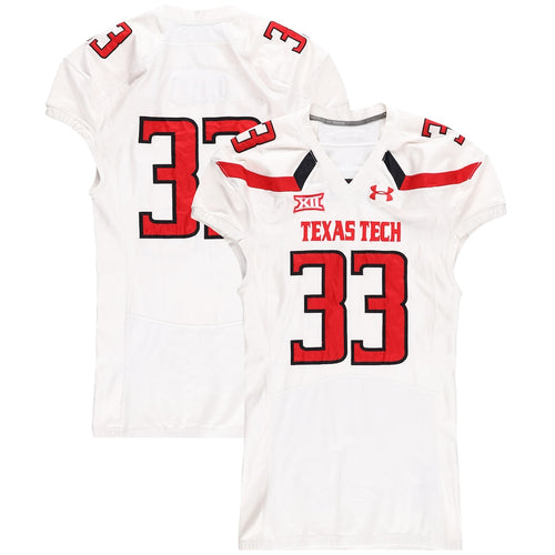 Texas Tech Red Raiders Team-Issued #33 White Jersey from the 2016 NCAA Football Season