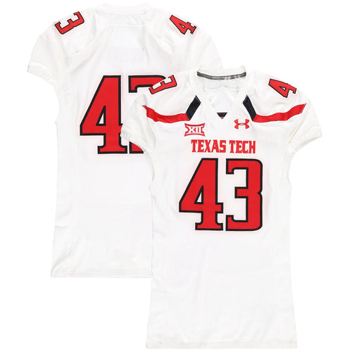 Texas Tech Red Raiders Team-Issued #43 White Jersey from the 2016 NCAA Football Season