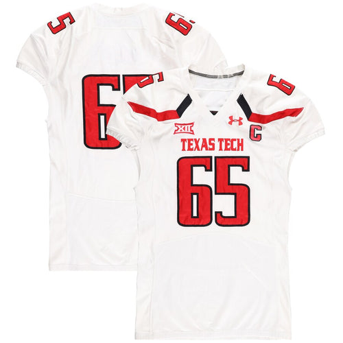 Texas Tech Red Raiders Team-Issued #65 White Jersey from the 2016 NCAA Football Season