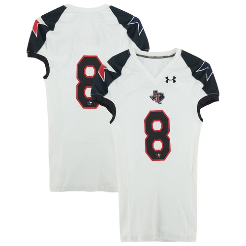 Texas Tech Red Raiders Team-Issued #8 White and Black Jersey from the 2013 NCAA Football Season