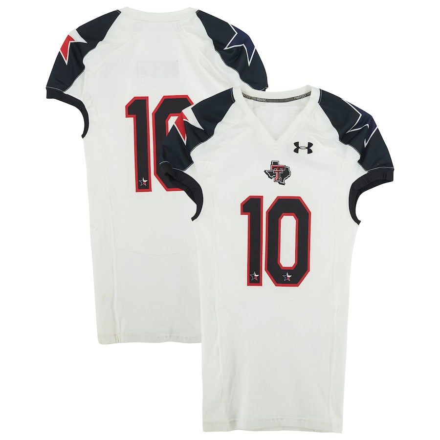 Texas Tech Red Raiders Team-Issued #10 White and Black Jersey from the 2013 NCAA Football Season