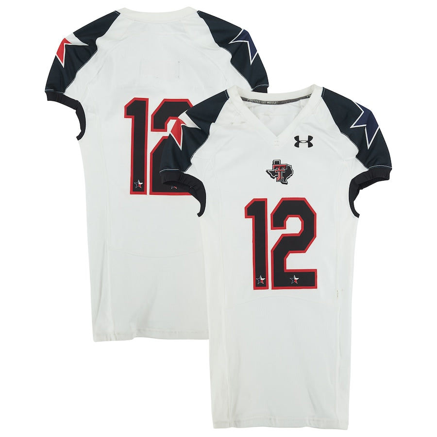 Texas Tech Red Raiders Team-Issued #12 White and Black Jersey from the 2013 NCAA Football Season