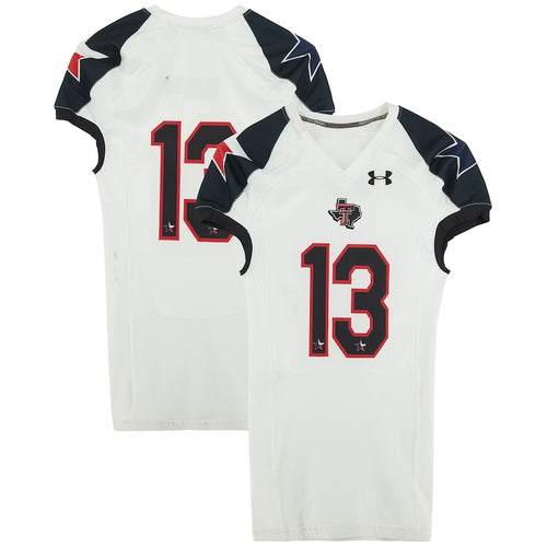 Texas Tech Red Raiders Team-Issued #13 White and Black Jersey from the 2013 NCAA Football Season