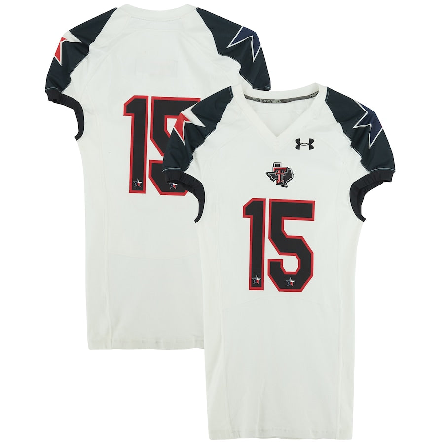 Texas Tech Red Raiders Team-Issued #15 White and Black Jersey from the 2013 NCAA Football Season