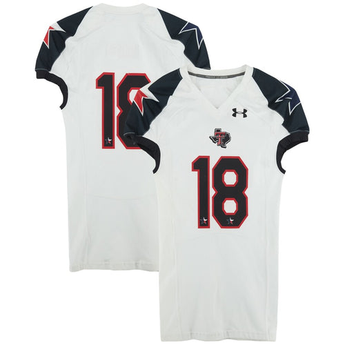 Texas Tech Red Raiders Team-Issued #18 White and Black Jersey from the 2013 NCAA Football Season
