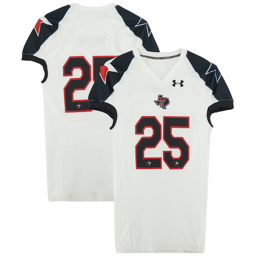 Texas Tech Red Raiders Team-Issued #25 White and Black Jersey from the 2013 NCAA Football Season