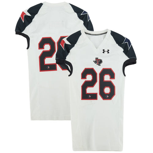 Texas Tech Red Raiders Team-Issued #26 White and Black Jersey from the 2013 NCAA Football Season