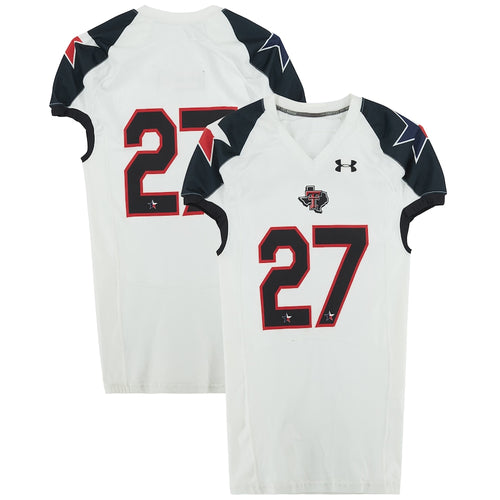 Texas Tech Red Raiders Team-Issued #27 White and Black Jersey from the 2013 NCAA Football Season