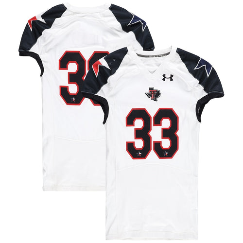 Texas Tech Red Raiders Team-Issued #33 White and Black Jersey from the 2013 NCAA Football Season