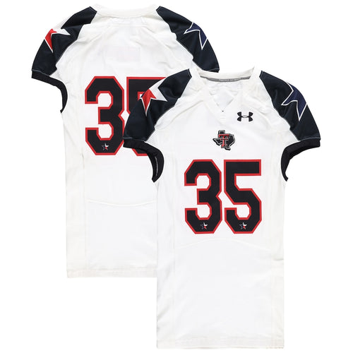Texas Tech Red Raiders Team-Issued #35 White and Black Jersey from the 2013 NCAA Football Season