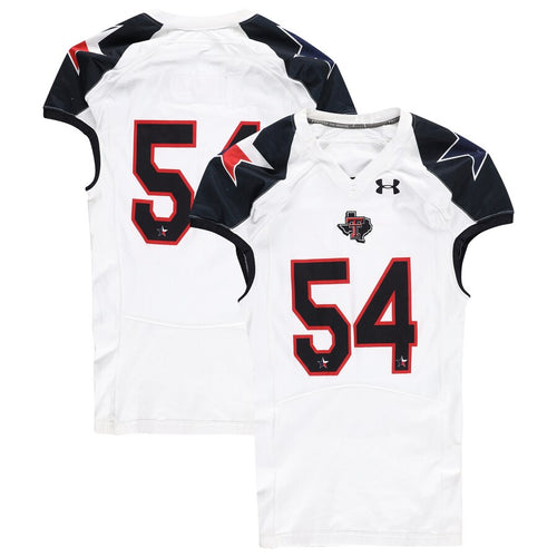 Texas Tech Red Raiders Team-Issued #54 White and Black Jersey from the 2013 NCAA Football Season