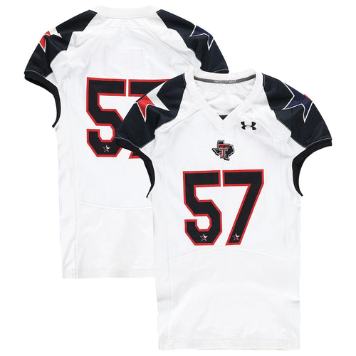 Texas Tech Red Raiders Team-Issued #57 White and Black Jersey from the 2013 NCAA Football Season