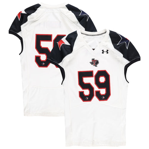 Texas Tech Red Raiders Team-Issued #59 White and Black Jersey from the 2013 NCAA Football Season